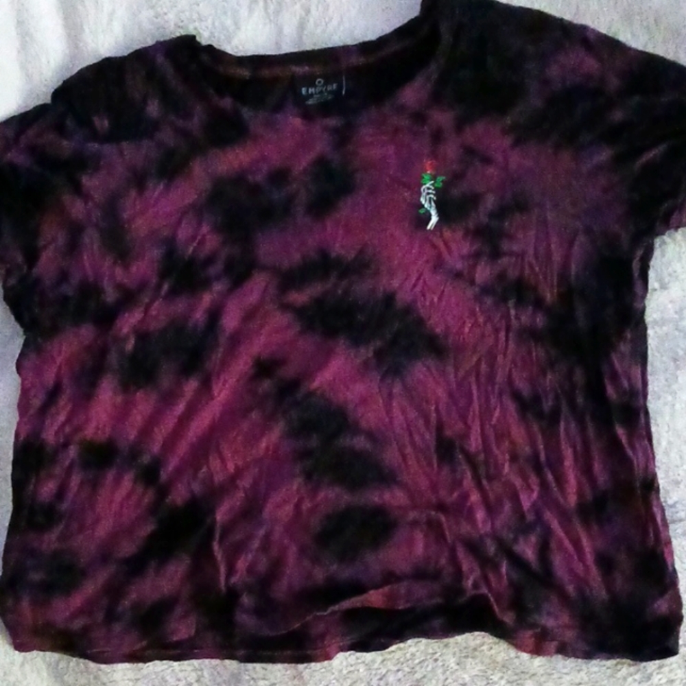Magenta tie dye crop top